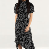 Ghost Black Ditsy Print Jenna Midi Dress
