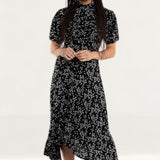 Ghost Black Ditsy Print Jenna Midi Dress