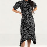 Ghost Black Ditsy Print Jenna Midi Dress