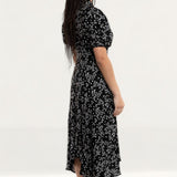 Ghost Black Ditsy Print Jenna Midi Dress