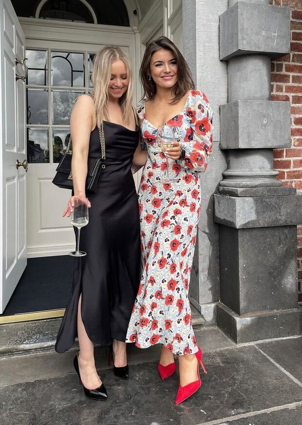 Rixo Red Pansy Gio Midi Dress