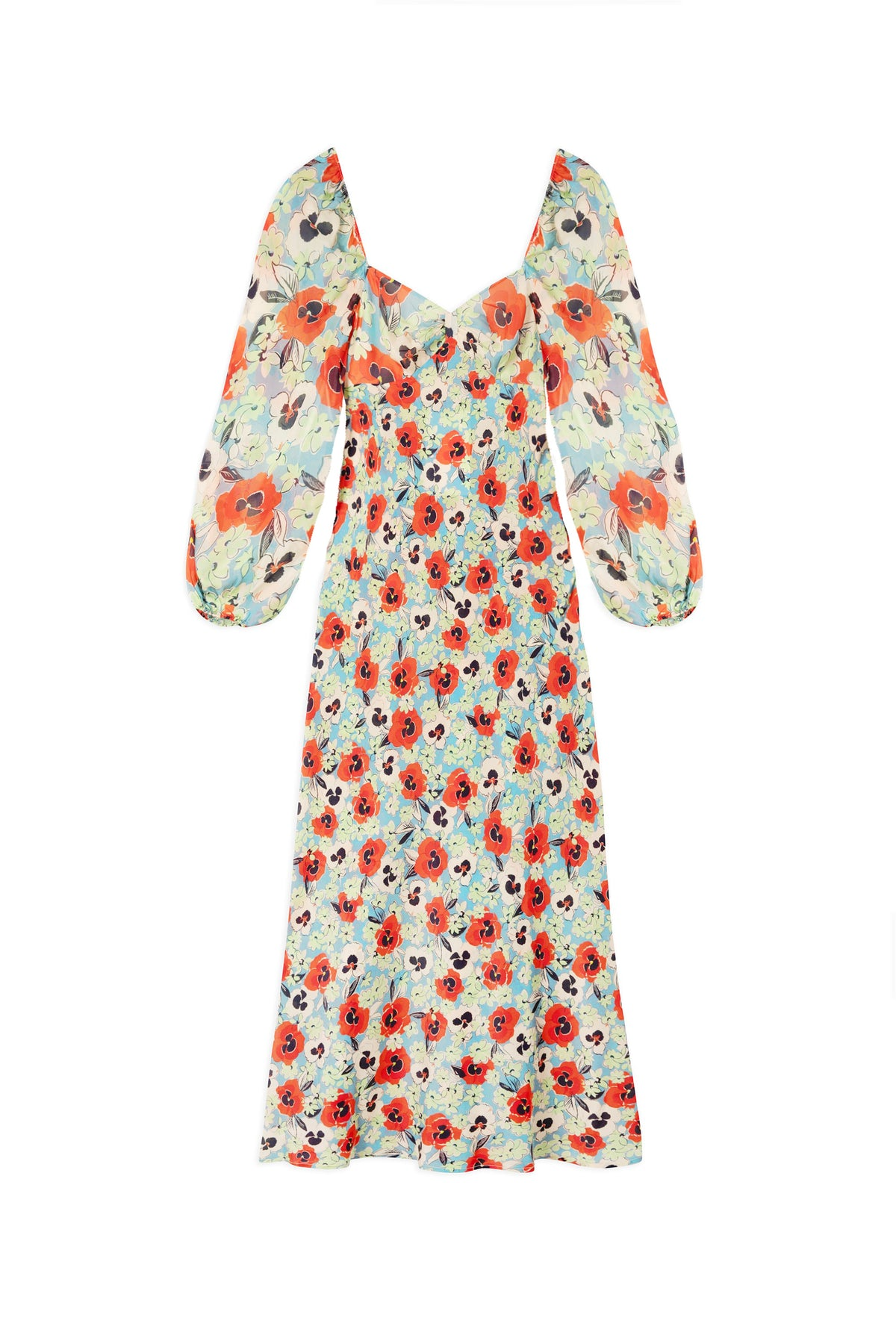 Rixo Red Pansy Gio Midi Dress