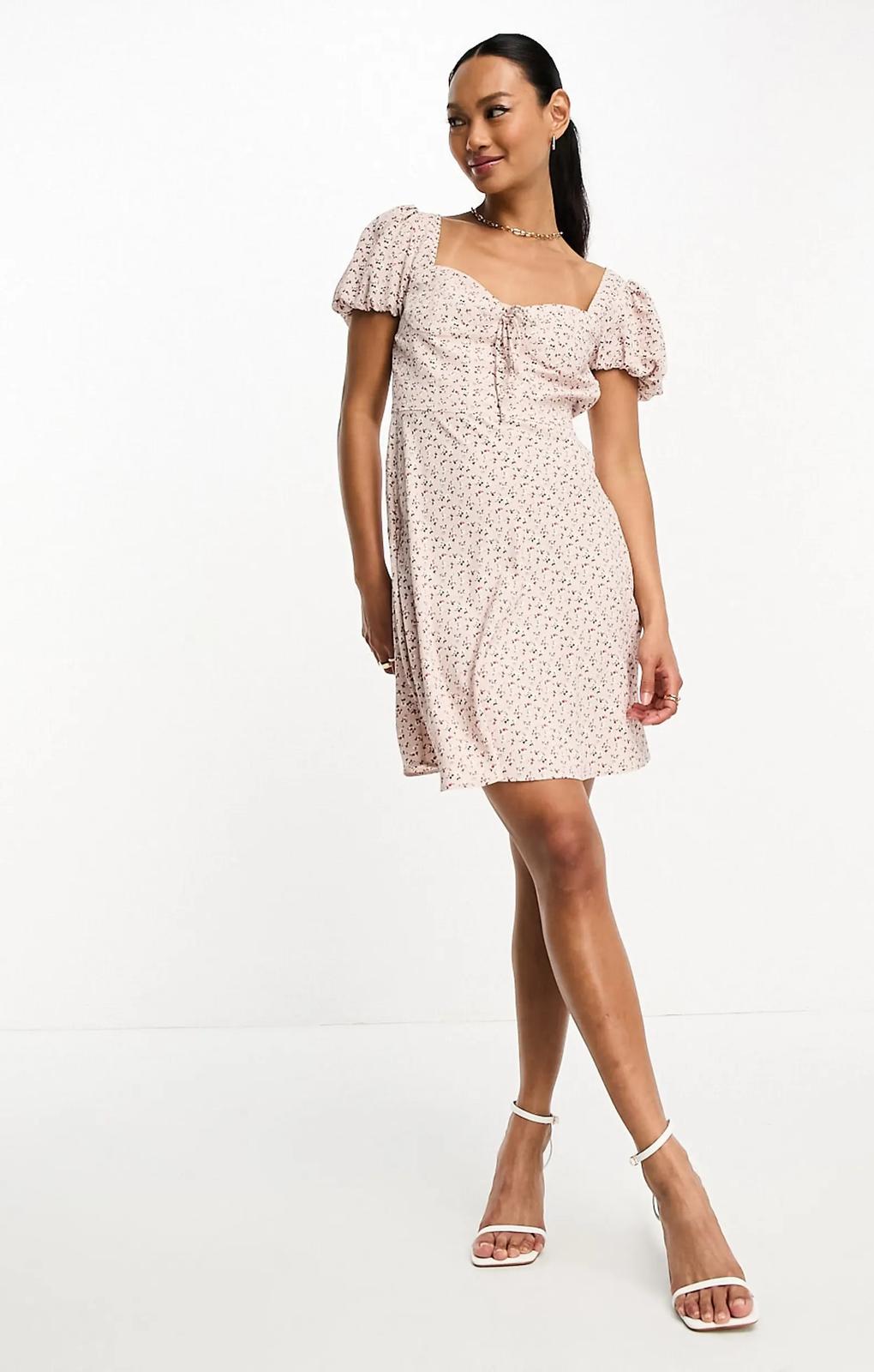 Glamorous Milkmaid Mini Dress In Vintage Ditsy – dresses by Glamorous, available to rent from Hirestreet