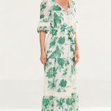Hope & Ivy Bell Sleeve Maxi Dress With Tie Waist And Floral Print