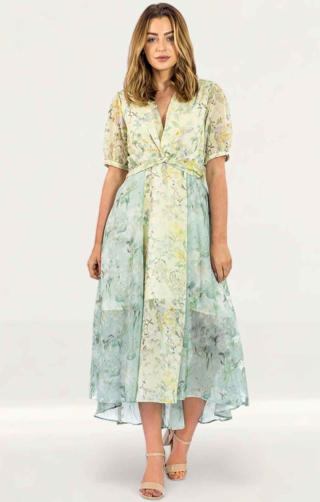 Hope & Ivy Floral Midi With Thigh Splits
