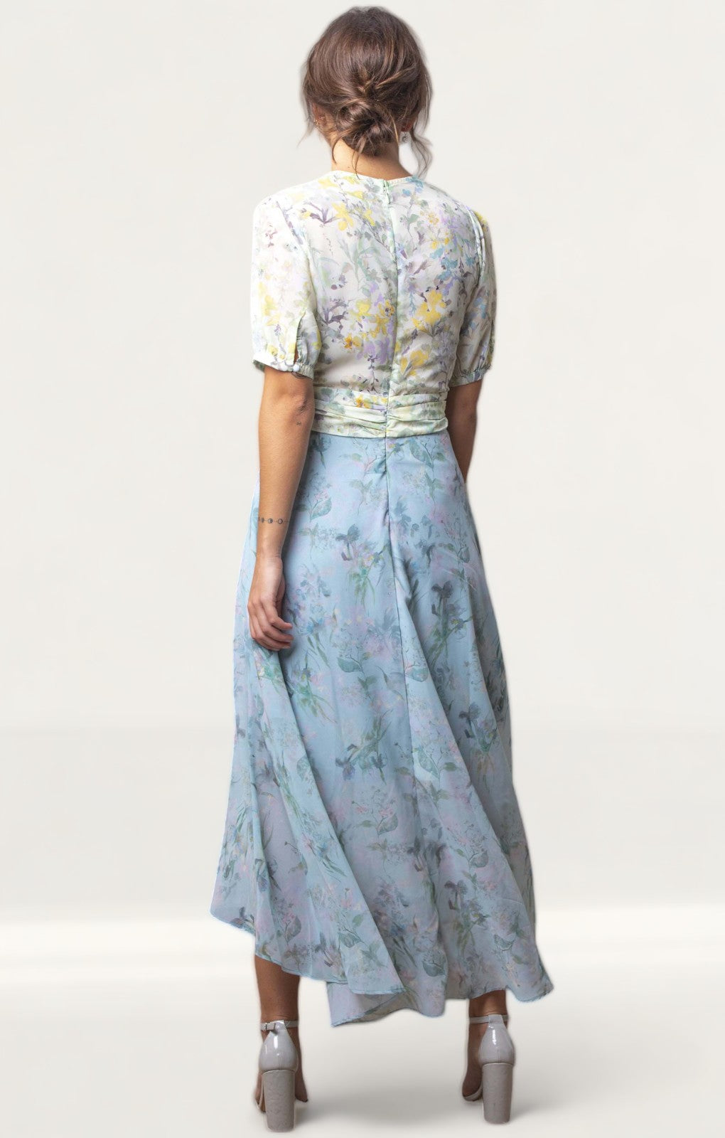 Hope & Ivy Floral Midi With Thigh Splits