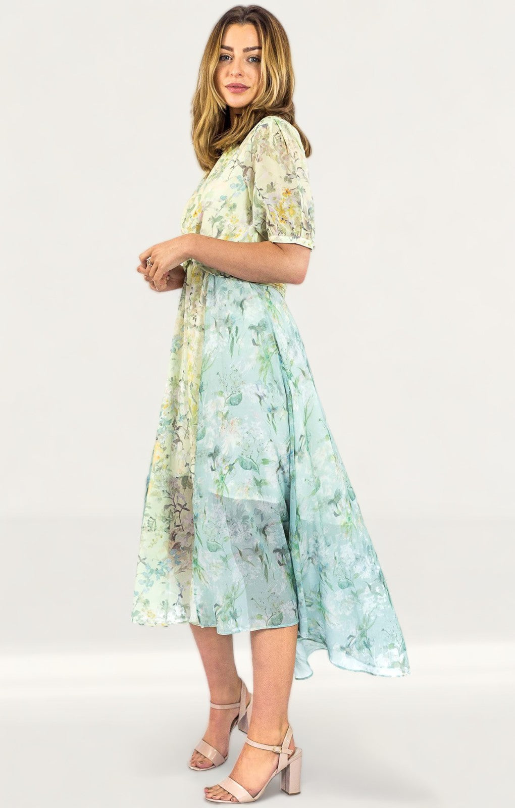 Hope & Ivy Floral Midi With Thigh Splits