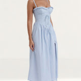 House of CB Jaime Soft Blue Broderie Anglais Midi SunDress