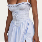 House of CB Jaime Soft Blue Broderie Anglais Midi SunDress