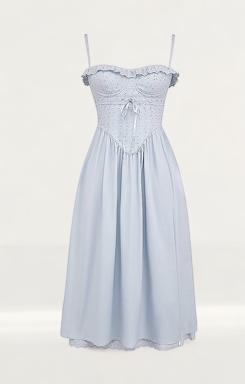 House of CB Jaime Soft Blue Broderie Anglais Midi SunDress