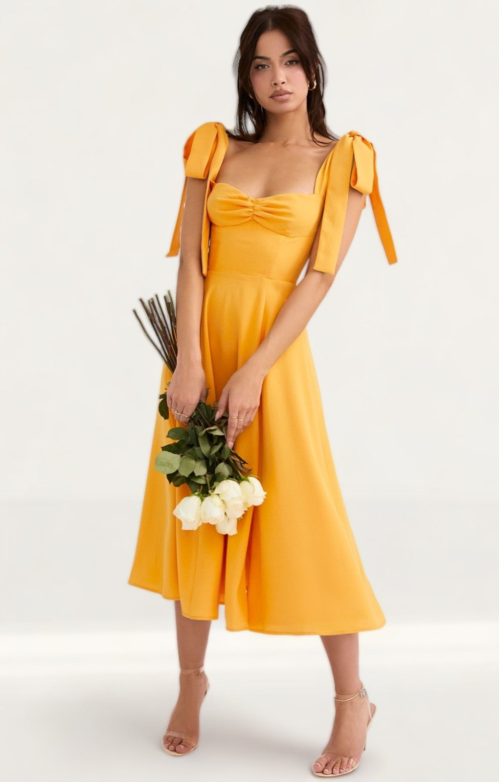House of CB Tangerine Alicia Midi Sundress