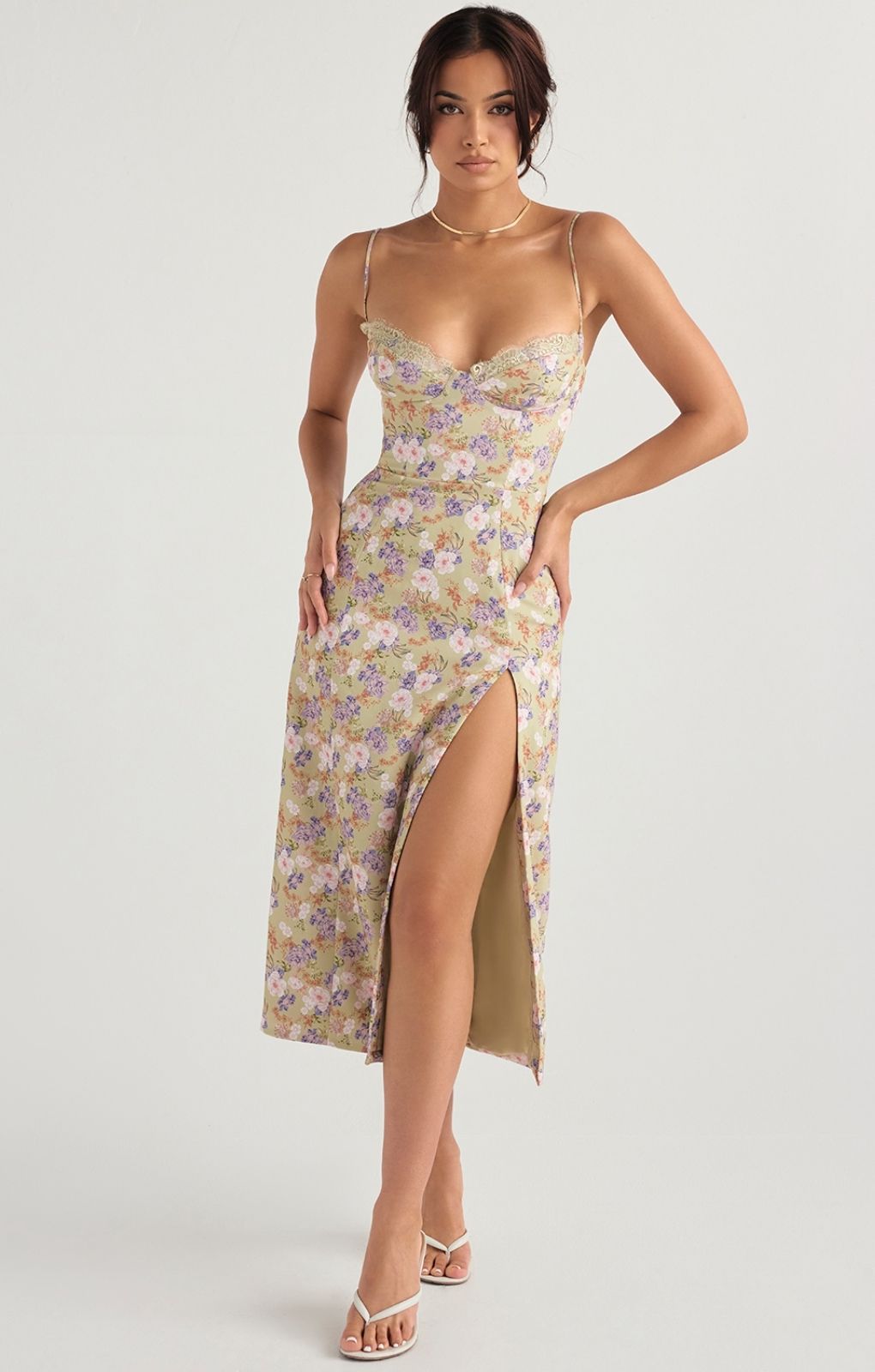 House of CB Charlotte Peony Print Midi Dress