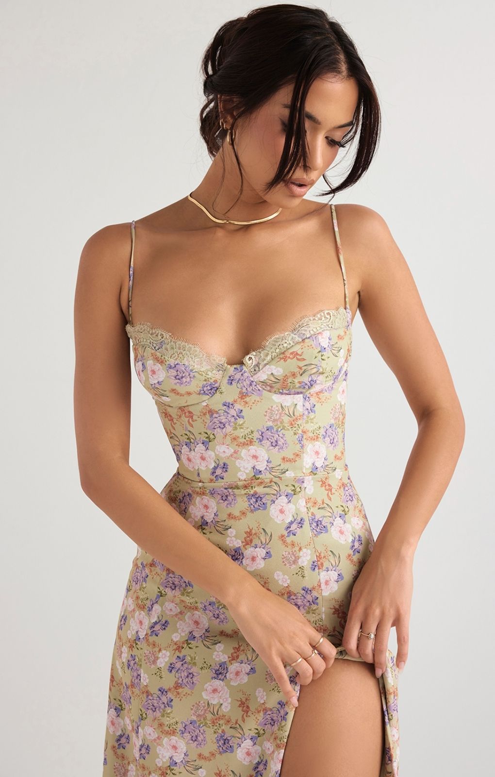 House of CB Charlotte Peony Print Midi Dress