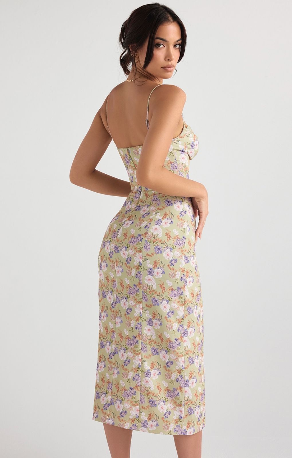House of CB Charlotte Peony Print Midi Dress