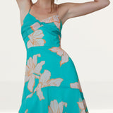 Hutch Milo Dress in Teal Tropical Flower