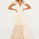 Hutch Nia Dress in White Monsteras Leaf