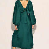 Nobody's Child Forest Green Balloon Sleeve Zendaya Midaxi Dress