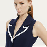 Karen Millen Compact Stretch Contrast Tipped Belted Pencil Midaxi Dress