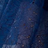 French Connection Embroidered Lace Strappy Dress in Midnight Blue