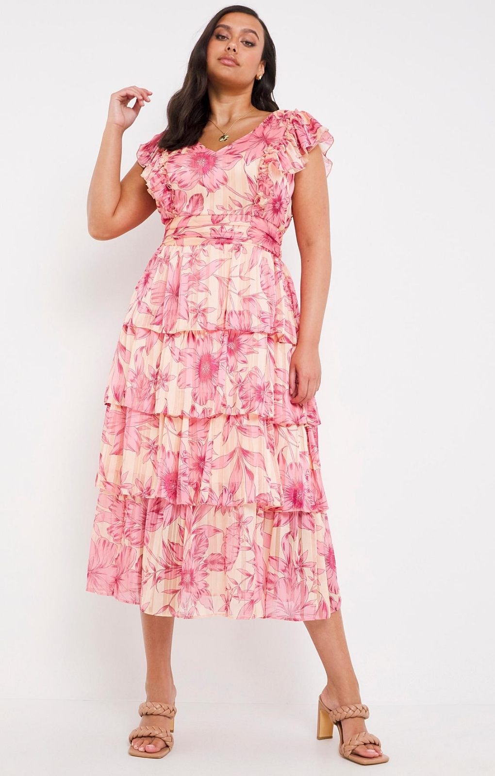 Simply Be Joanna Hope Tiered Printed Dress