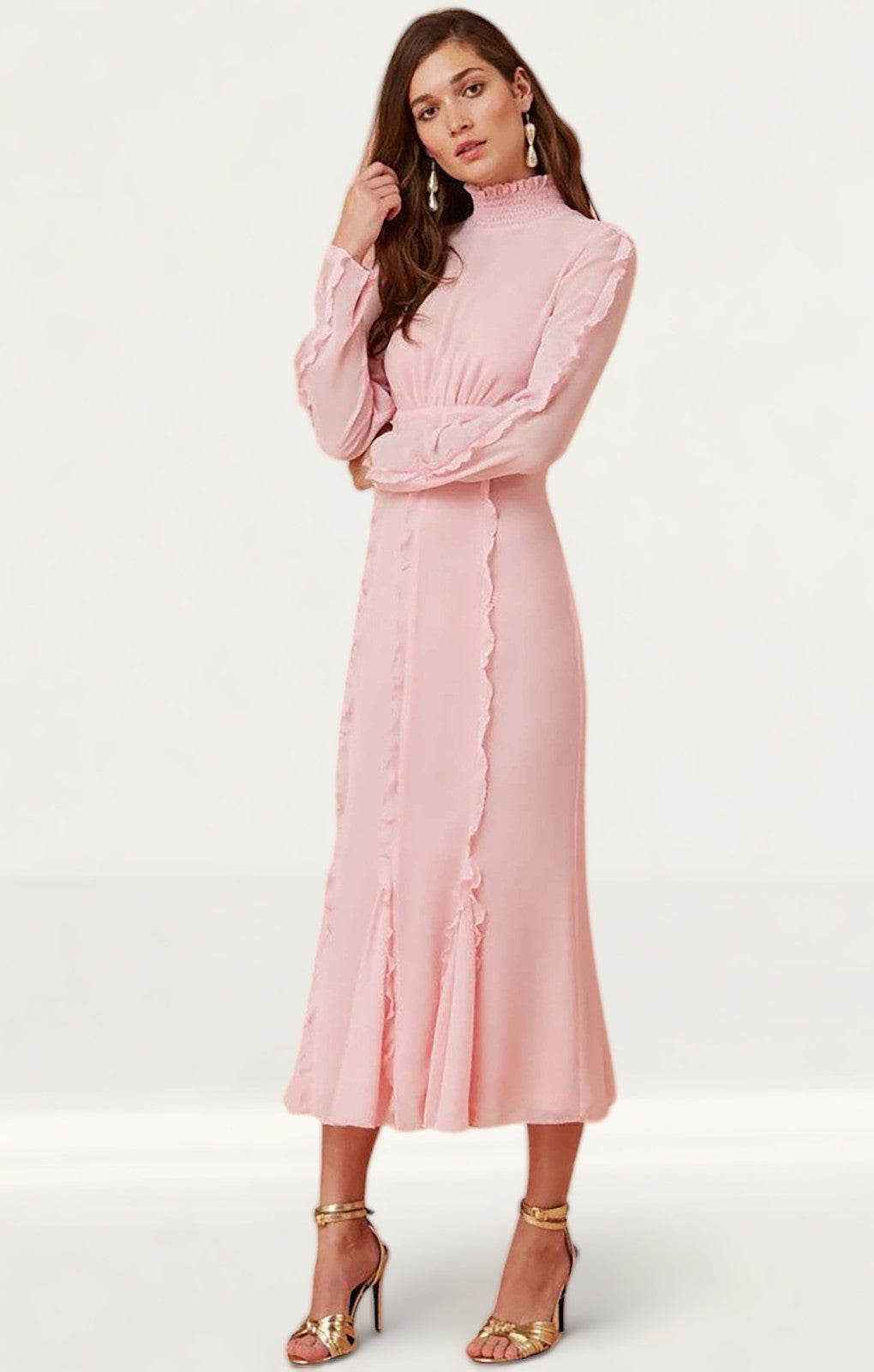 Keepsake The Label Blush Beloved L/S Midi Dress