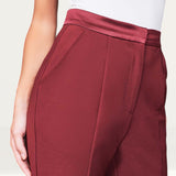 Lavish Alice Burgundy Corset Style Tailored Jacket And Flare Trousers