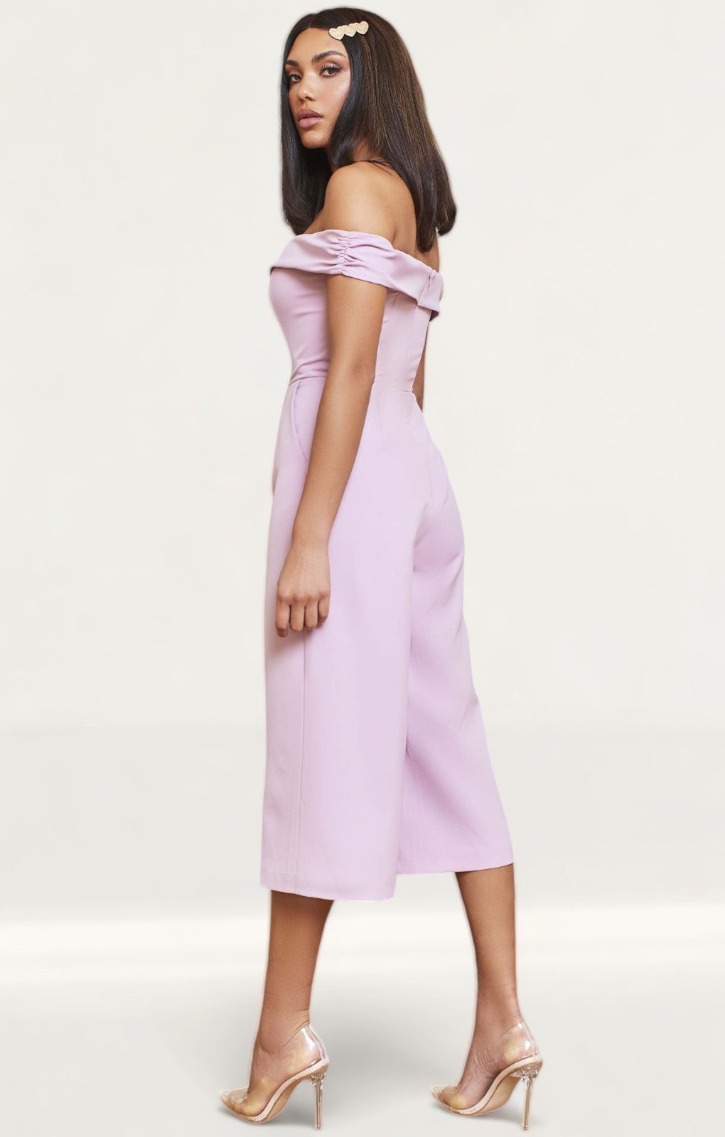 Lavish Alice Lilac Bardot Culotte Jumpsuit