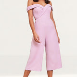 Lavish Alice Lilac Bardot Culotte Jumpsuit