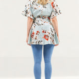 Lavish Alice Mint Floral Wrap Top