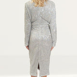 Lavish Alice Silver Sequin Midi Dress
