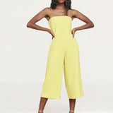 Lavish Alice Yellow Lime Bandeau Culotte Jumpsuit
