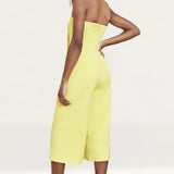 Lavish Alice Yellow Lime Bandeau Culotte Jumpsuit