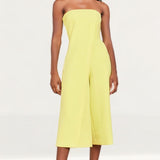 Lavish Alice Yellow Lime Bandeau Culotte Jumpsuit