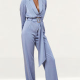 Lexi Steel Blue Rafaella Jumpsuit