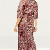Little Mistress Black And Red Print Midaxi Shirt Dress
