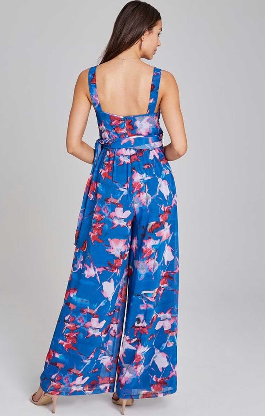 Little Mistress Mattie Floral-Print Wide-Leg Jumpsuit