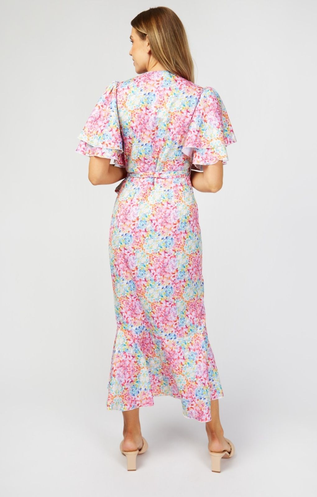 Little Mistress Multi Spot Wrap Midaxi Dress