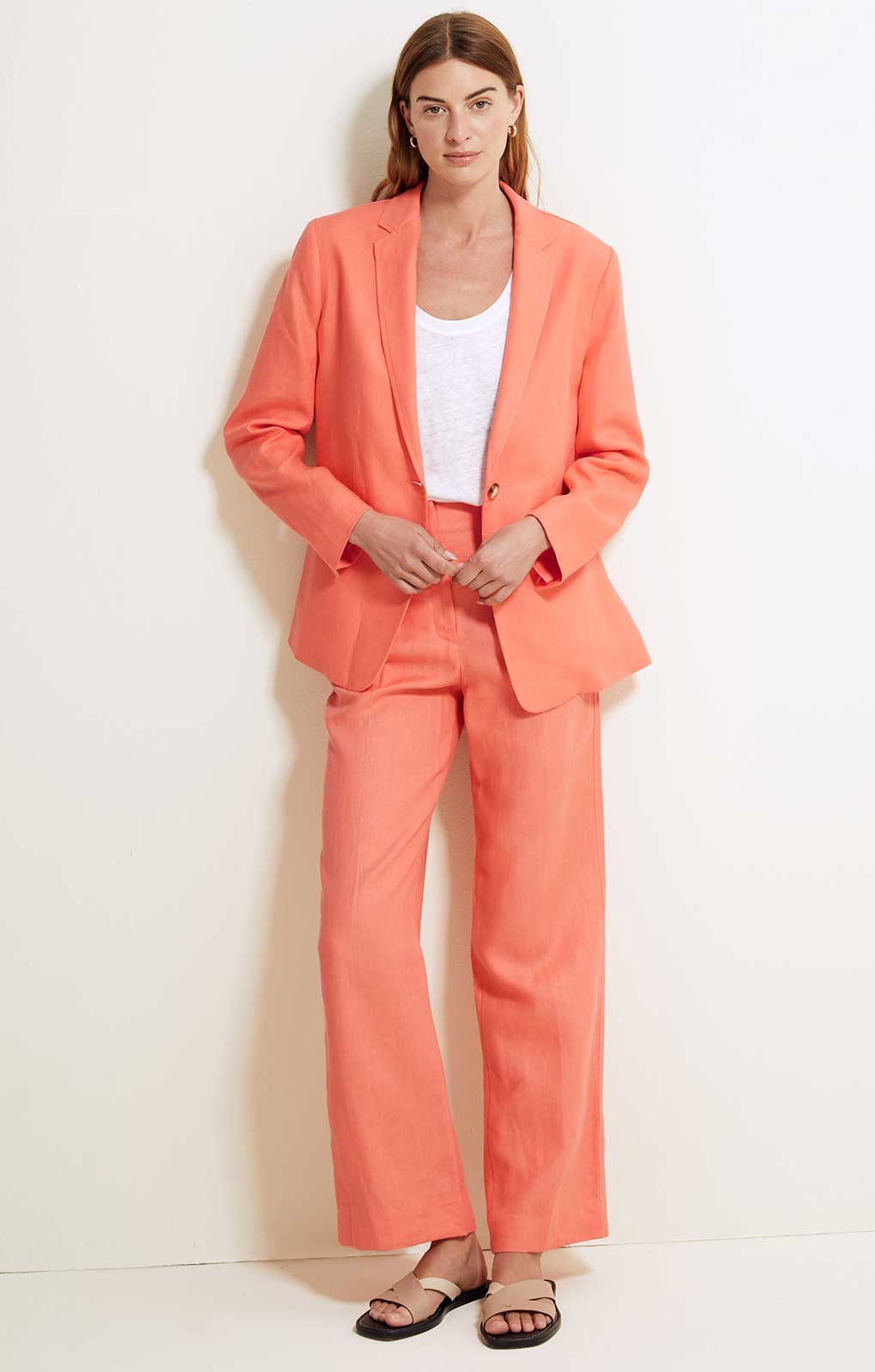 M&S Autograph Irish Linen Blend Trousers Suit Co-Ord