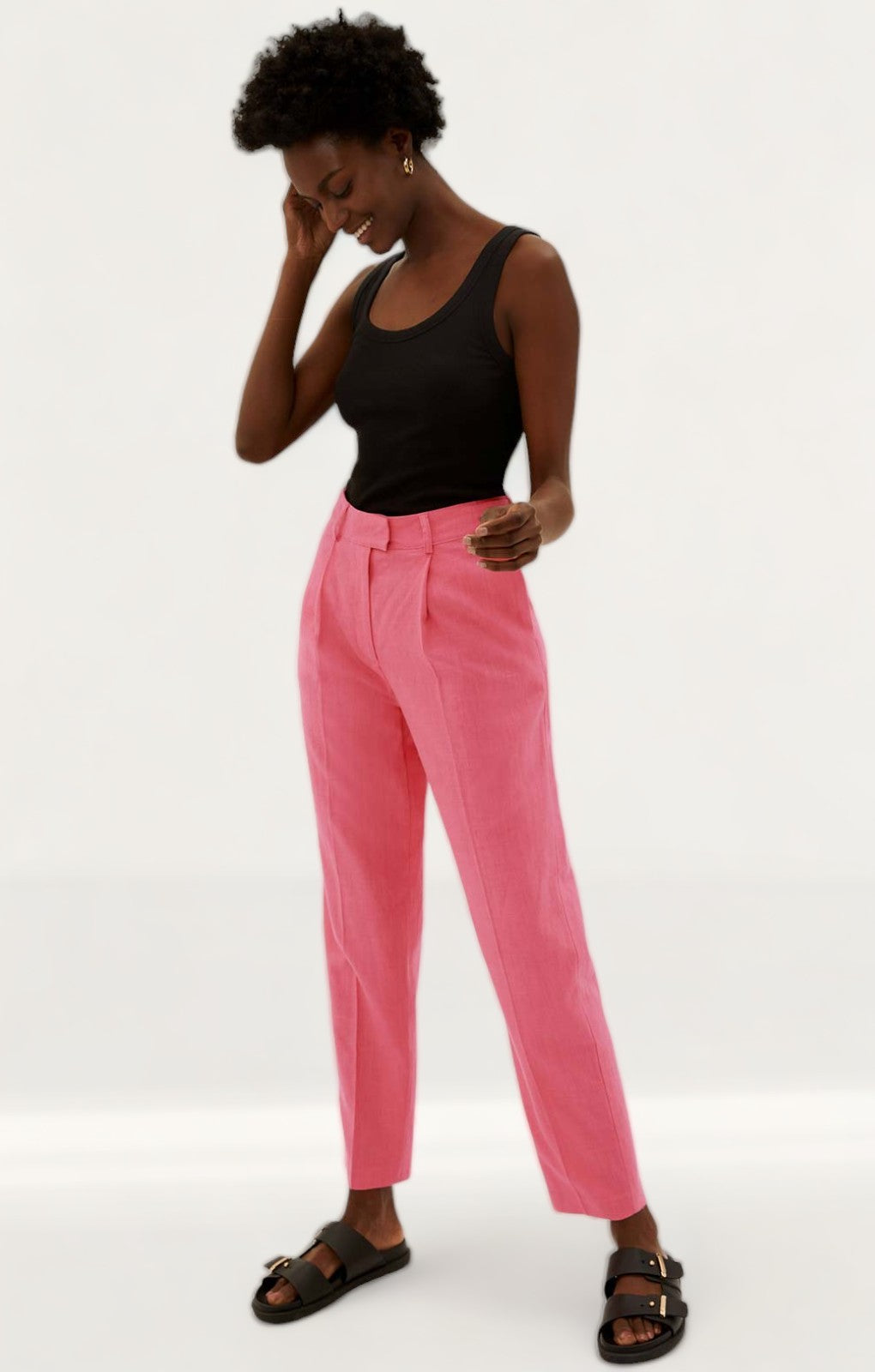 M&S Flamingo Linen Trouser Suit Co-Ord