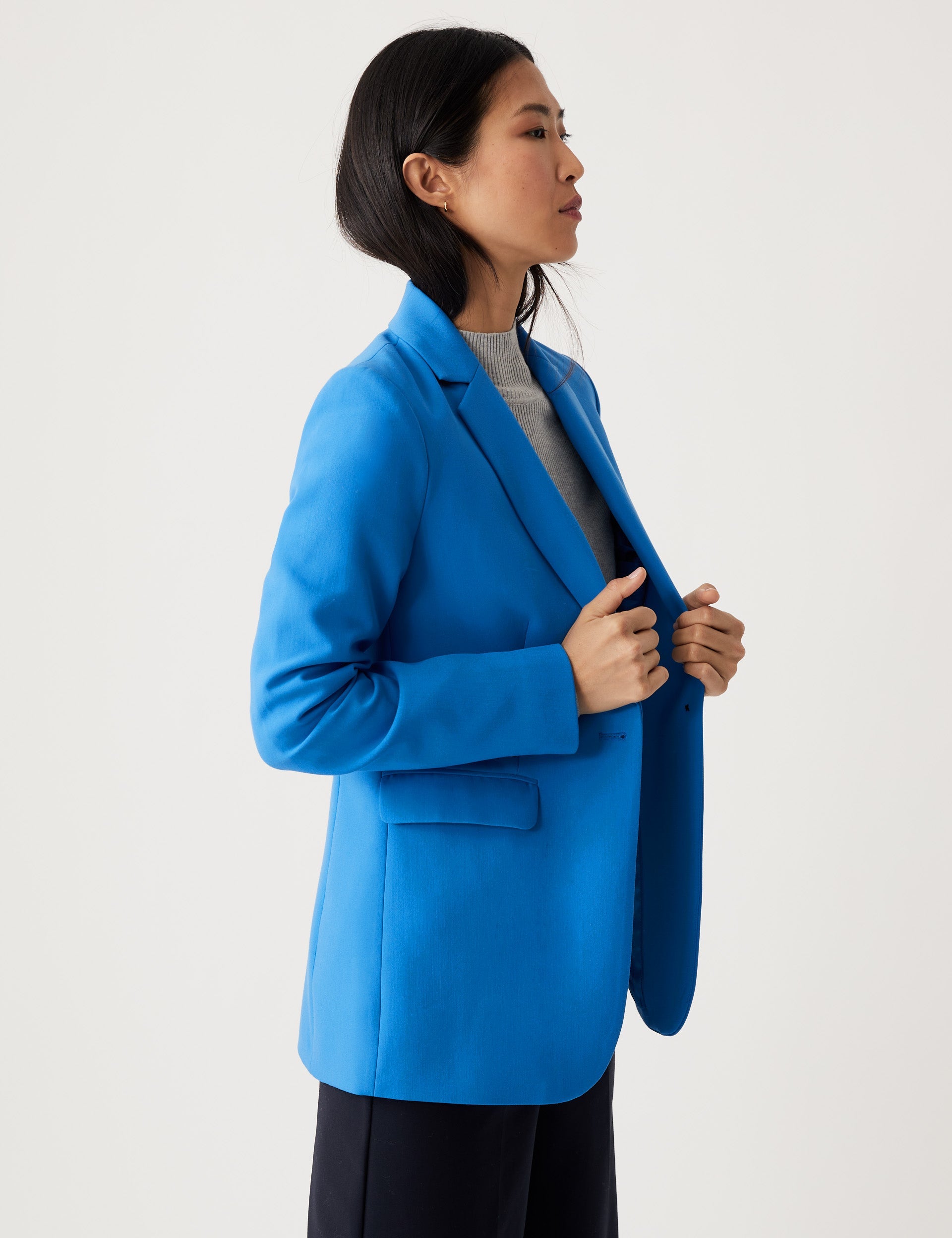 M&S Ultimate Blue Straight Leg Trouser Suit