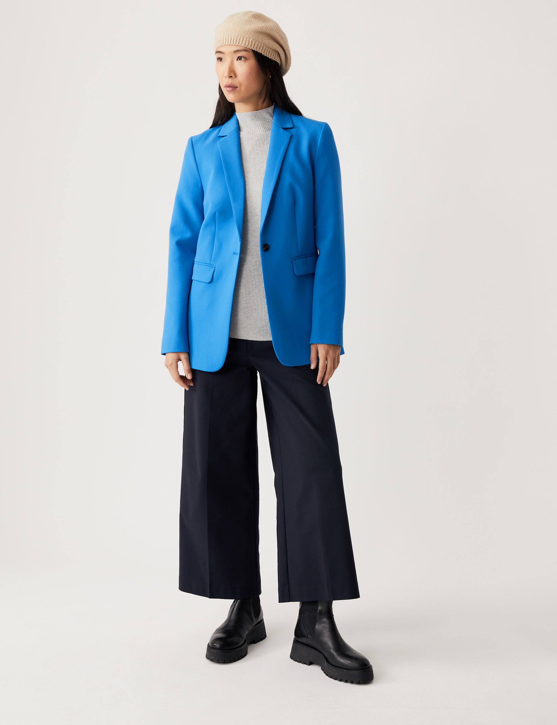 M&S Ultimate Blue Straight Leg Trouser Suit
