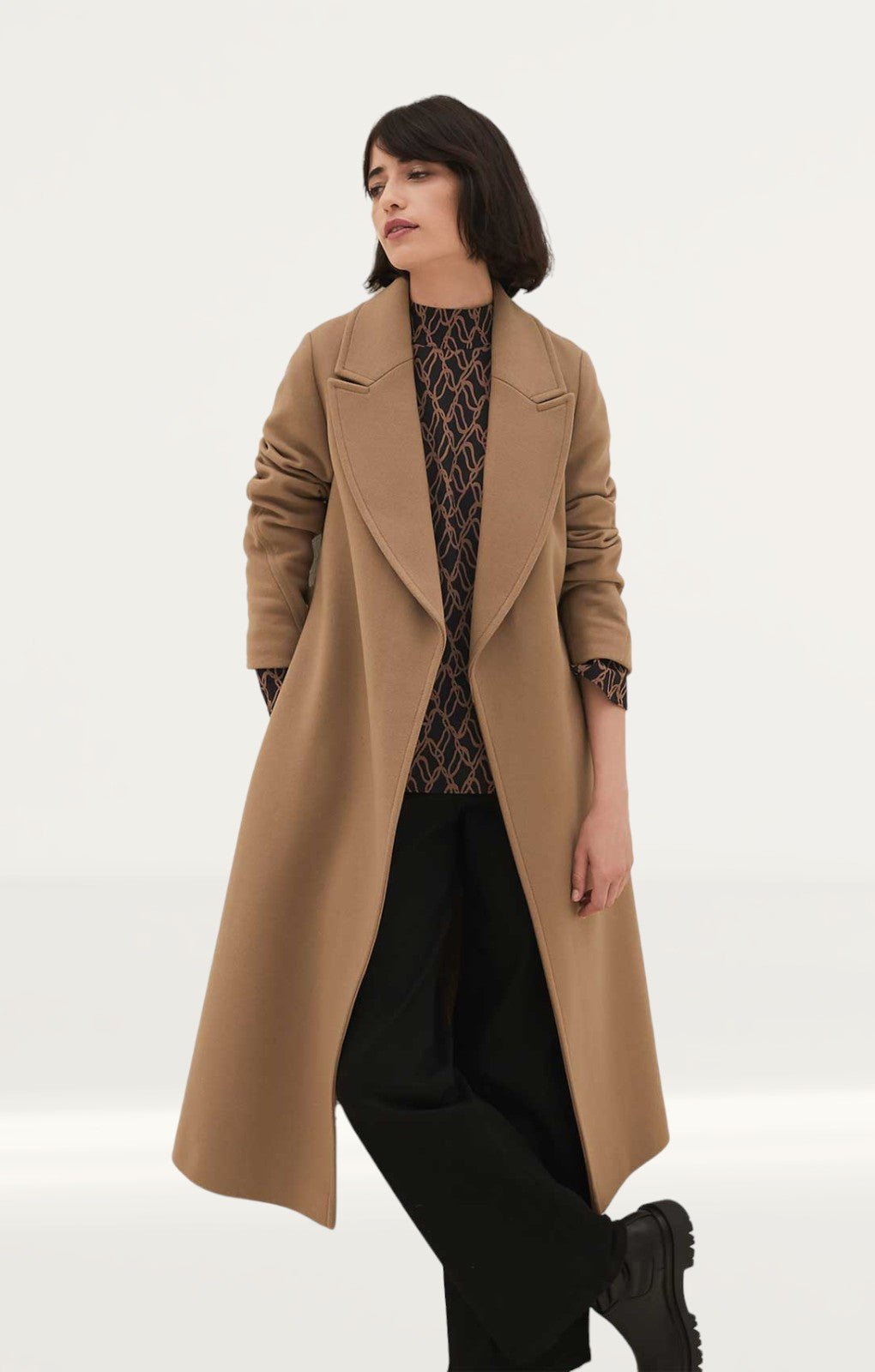 M&S Wool Belted Longline Wrap Coat
