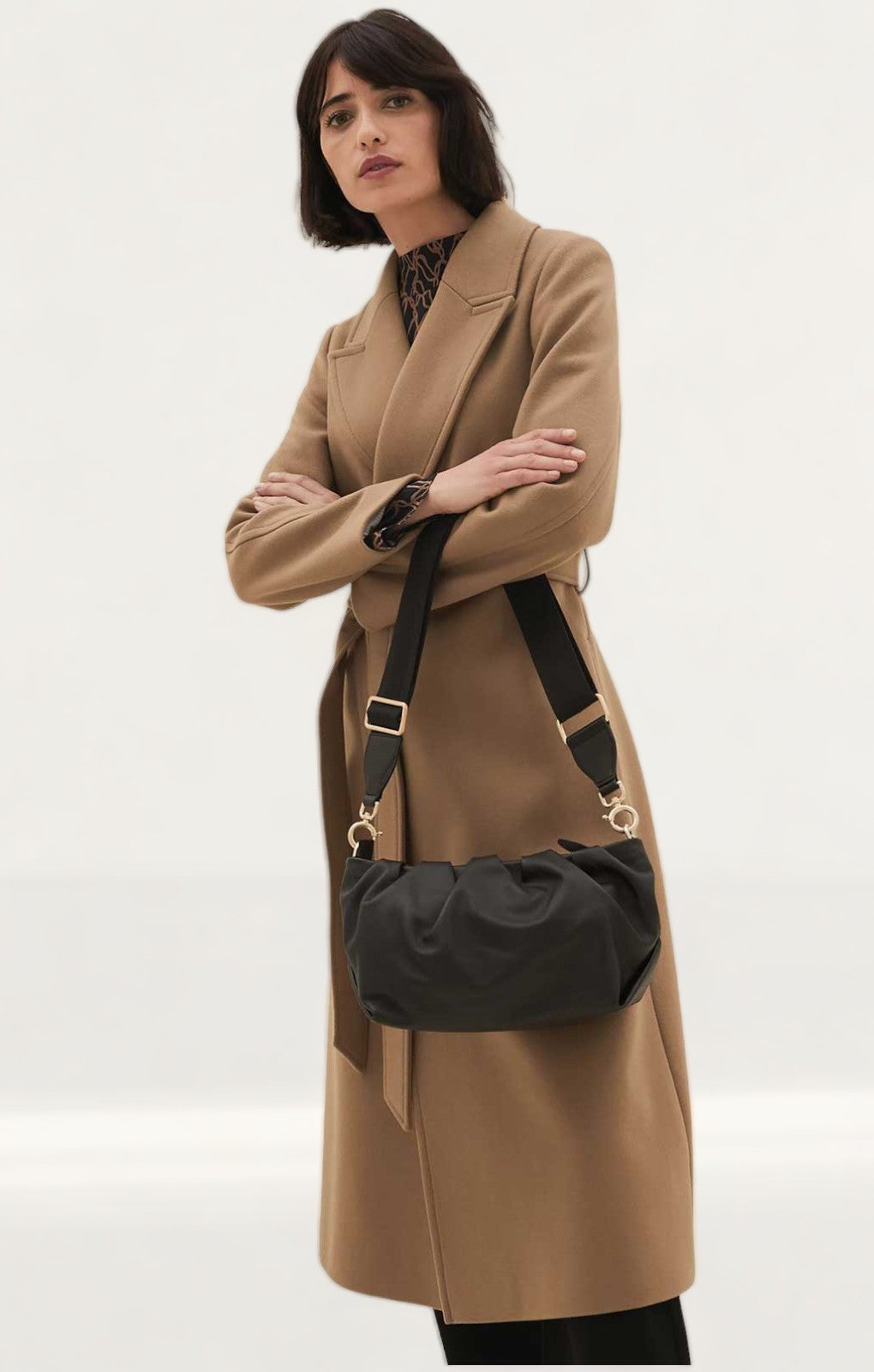 M&S Wool Belted Longline Wrap Coat