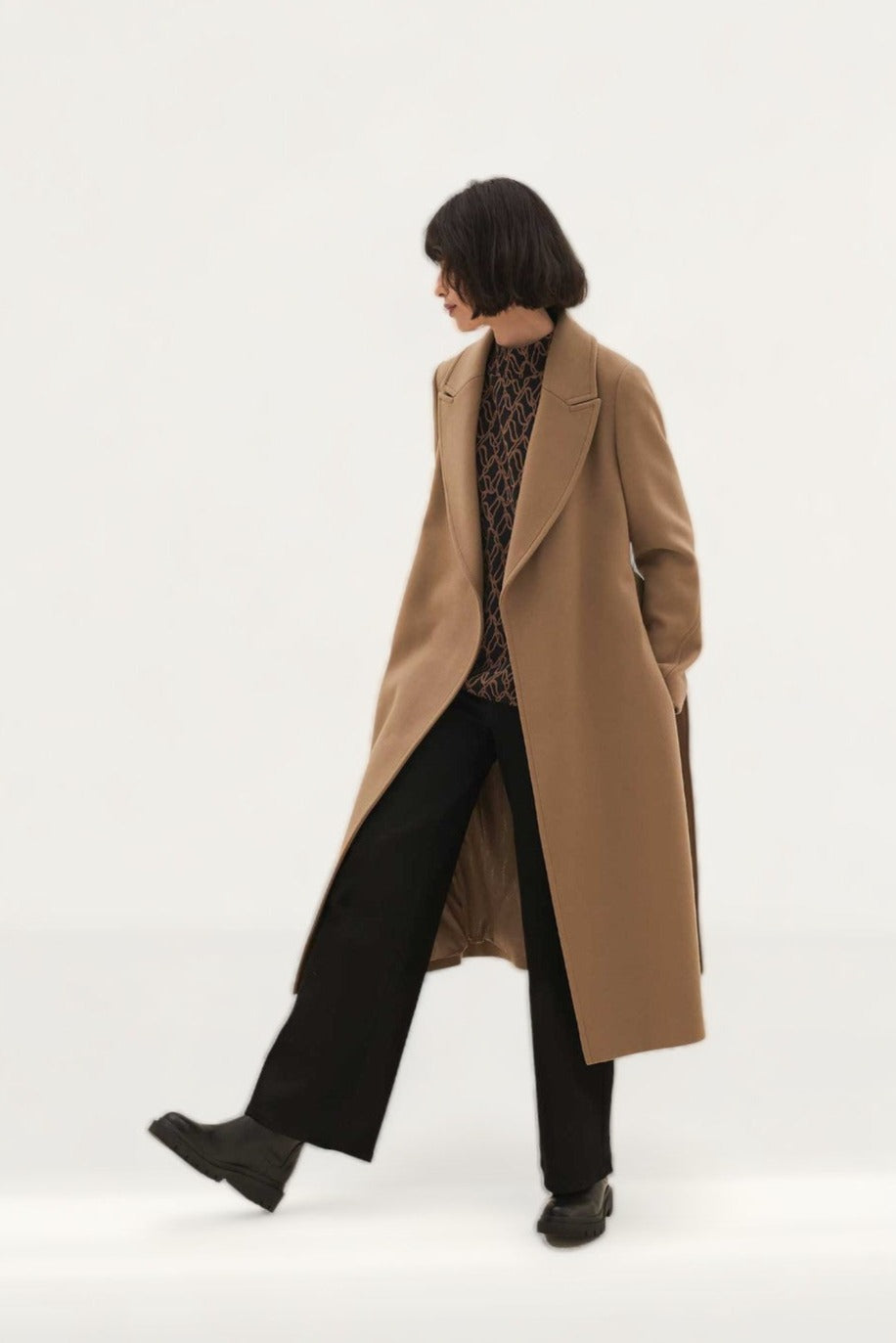 M&S Wool Belted Longline Wrap Coat