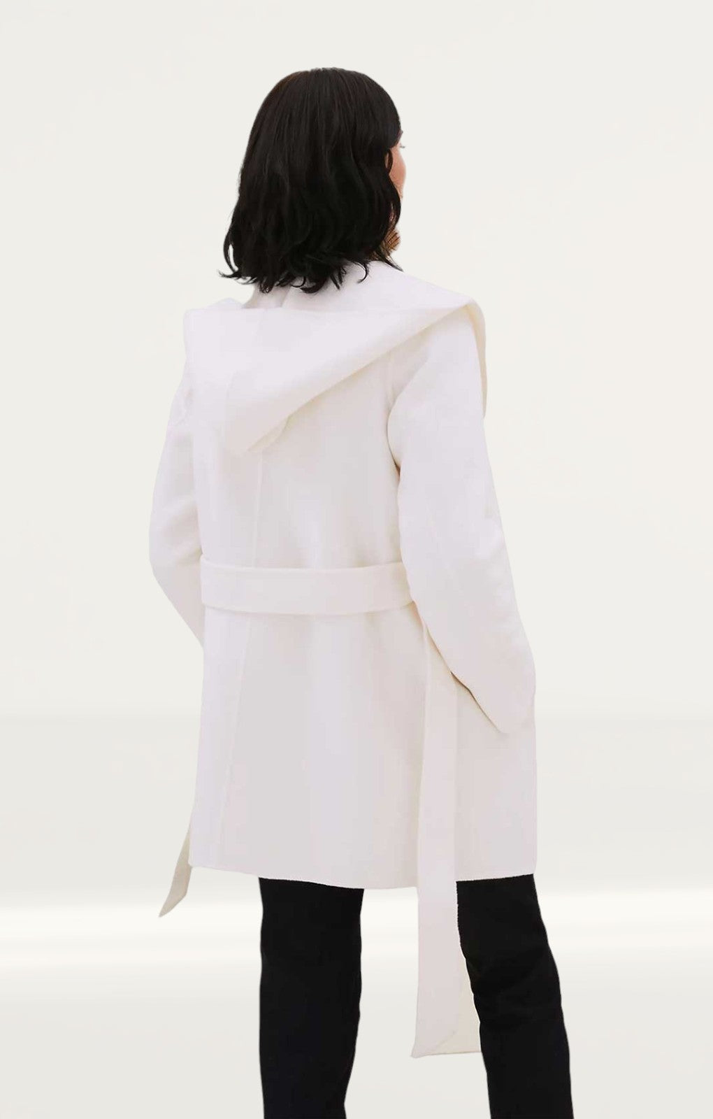 M&S Wool Hooded Belted Short Wrap Coat