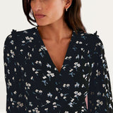 M&S X Ghost Floral Frill Detail Knee Length Tea Dress