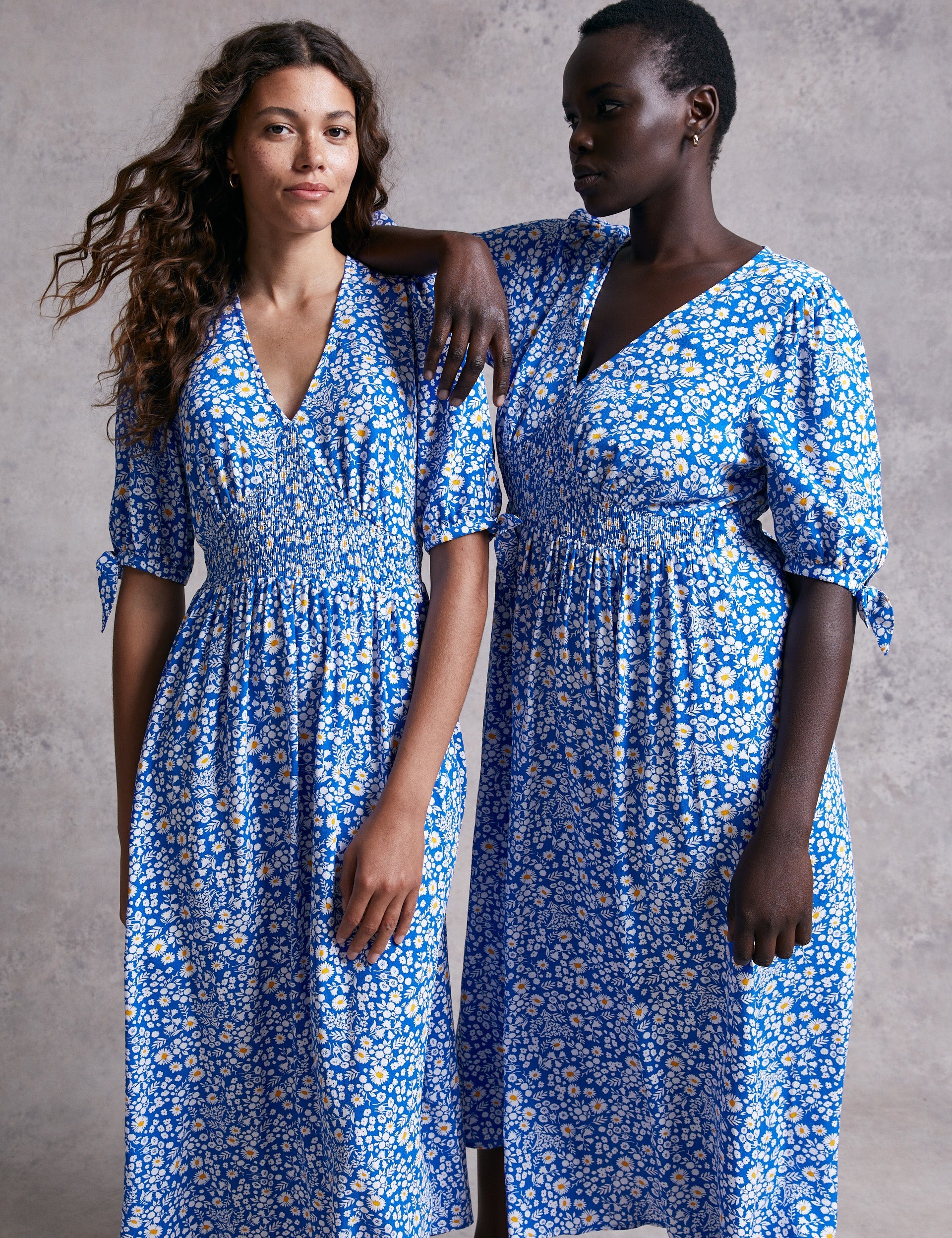 M&S X Ghost Floral Shirred Waist Midi Dress