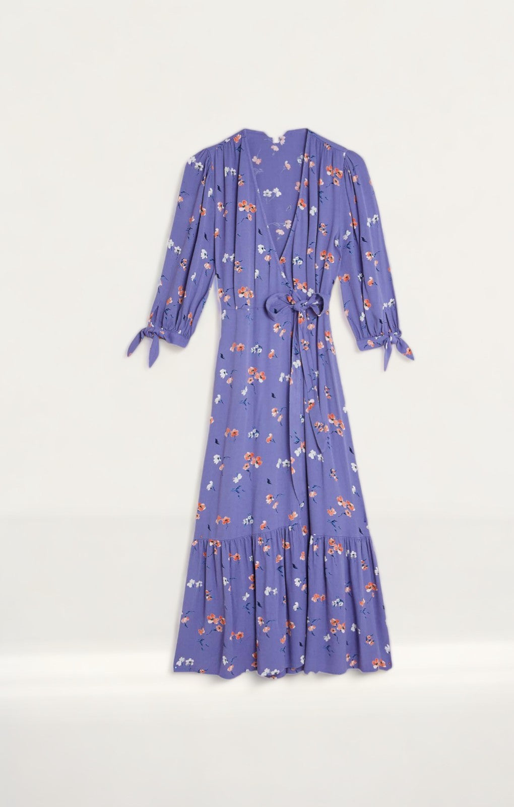 M&S X Ghost Floral Tie Sleeve Midi Wrap Dress