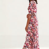 M&S X Ghost Floral V-Neck Empire Line Midi Tea Dress