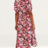 M&S X Ghost Floral V-Neck Empire Line Midi Tea Dress